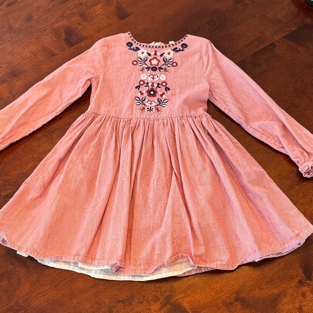 Mini Boden Pink Floral Embroidered Dress